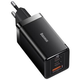 Nabíjačka do siete Baseus GaN5 Pro, 2x USB-C, USB-A, 65W + USB-C kábel 1m (CCGP120201) čierna