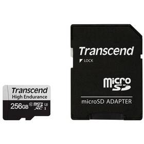 Pamäťová karta Transcend MicroSDXC High Endurance 256GB UHS-I U1 (95R/45W) + adaptér (TS256GUSD350V)