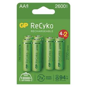 Batéria nabíjacia GP ReCyko, HR06, AA, 2600mAh, NiMH, krabička 6ks (1032226270)