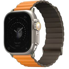 Remienok Uniq Revix Premium Edition Reversible na Apple Watch 42/44/45/49mm (UNIQ-45MM-REVPSORGKAK) oranžový/khaki