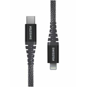 Kábel Swissten Kevlar USB-C/Lightning, 1,5 m (71544010) antracitová farba