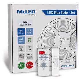 LED pásik McLED s ovládáním Nano - sada 15 m - Professional, 60 LED/m, NW, 432 lm/m, vodič 3 m (ML-126.872.60.S15002)
