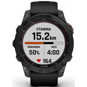 GPS hodinky Garmin fenix 7 Solar - Gray/Black Silicone Band (010-02540-11)
