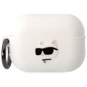 Puzdro Karl Lagerfeld 3D Logo NFT Choupette Head na Airpods Pro 2 (KLAP2RUNCHH) biele