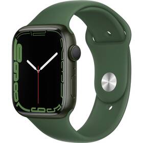 Inteligentné hodinky Apple Watch Series 7 GPS, 45mm púzdro zo zeleného hliníka - ďatelinovo zelený športový remienok (MKN73VR/A)