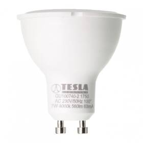 LED žiarovka Tesla bodová, 7W, GU10, studená biela (GU100740-2)