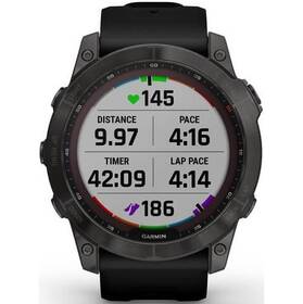 GPS hodinky Garmin fenix 7X Sapphire Solar - Titan Carbon Gray/Black Silicone Band (010-02541-11)