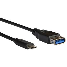 Kábel AQ USB 3.0 / USB-C, predlžovací, 1,8m (xkci018) čierny