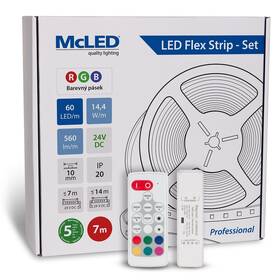 LED pásik McLED s ovládáním Nano - sada 7 m - Professional, 60 LED/m, RGB, 560 lm/m, vodič 3 m (ML-128.601.60.S07004)