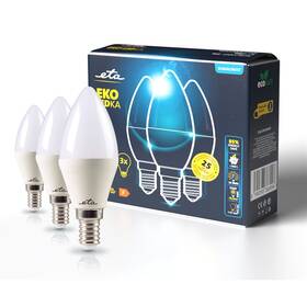LED žiarovka ETA EKO LEDka svíčka 7W, E14, teplá bílá, 3ks (ETAC37W7WW3P)