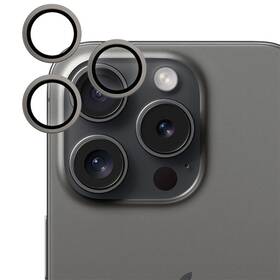 Tvrdené sklo Epico Aluminium Lens Protector na Apple iPhone 15 Pro/15 Pro Max (81312151300010) čierne
