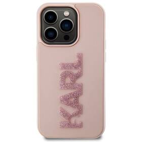 Kryt na mobil Karl Lagerfeld 3D Rubber Glitter Logo Karl na Apple iPhone 15 Pro Max (KLHCP15X3DMBKCP) ružový