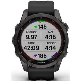 GPS hodinky Garmin fenix 7S Sapphire Solar - Titan Carbon Gray/Black Silicone Band (010-02539-25)