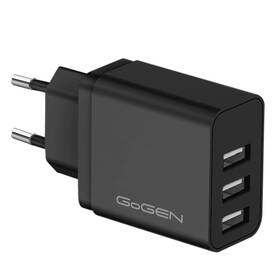 Nabíjačka do siete GoGEN ACH 301, 3x USB-A, 15,5W (ACH301B) čierna