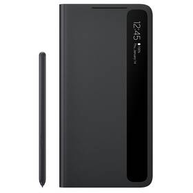 Puzdro na mobil flipové Samsung Clear View s perem S Pen na Galaxy S21 Ultra 5G (EF-ZG99PCBEGEE) čierne