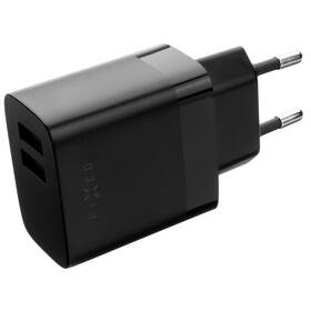 Nabíjačka do siete FIXED 2x USB 17W Smart Rapid Charge + micro USB kábel 1m (FIXC17N-2UM-BK) čierna