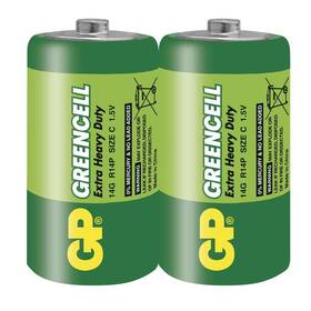 Batéria zinkochloridová GP Greencell C, R14, fólia 2ks (B1230)