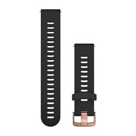 Remienok Garmin Quick Release 20mm, silikónový čierny, ružovozlatá pracka (010-11251-1H)
