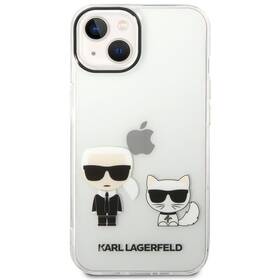 Kryt na mobil Karl Lagerfeld Ikonik Karl and Choupette na Apple iPhone 14 Plus (KLHCP14MCKTR) priehľadný
