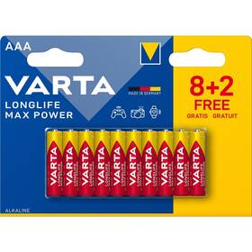 Batéria alkalická Varta Longlife Max Power AAA, LR03, blister 8+2ks (4703101410)