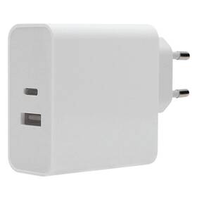 Nabíjačka do siete WG USB QC3.0 18W, USB-C PD 45W + USB-C kábel (8036) biela