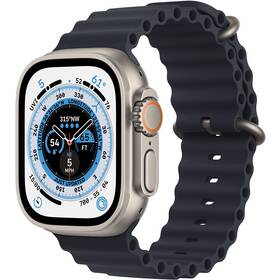 Inteligentné hodinky Apple Watch Ultra GPS + Cellular, 49mm titánové puzdro - tmavo atramentový oceánsky remienok (MQFK3CS/A)