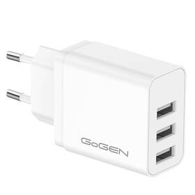 Nabíjačka do siete GoGEN ACH 301, 3x USB-A (15,5W) (ACH301W) biela
