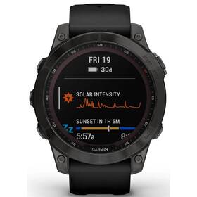 Inteligentné hodinky Garmin fenix 7 Sapphire Solar - Titan Carbon Gray/Black Silicone Band (010-02540-21)