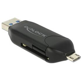 Čítačka pamäťových kariet DeLock Micro USB, USB 3.0, OTG, SD/micro SD (91734) čierna