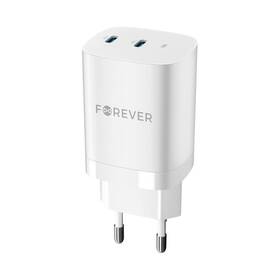 Nabíjačka do siete Forever GaN 35W, PD 2x USB-C (GSM171398) biela