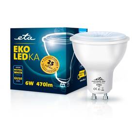 LED žiarovka ETA EKO LEDka bodová 6W, GU10, neutrálná biela (GU10W6NW)