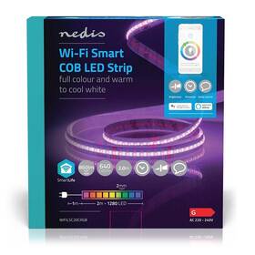 LED pásik Nedis SmartLife, Wi-Fi, RGB, teplá až studená biela, 2m (WIFILSC20CRGB)