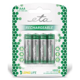 Batéria nabíjacia ETA AAA, HR03, 950mAh, Ni-MH, blister 4ks (R03CHARGE9504)