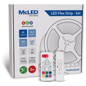 LED pásik McLED s ovládáním Nano - sada 2 m - Professional, 60 LED/m, RGB, 560 lm/m, vodič 3 m (ML-123.601.60.S02004)