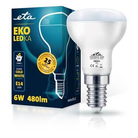 LED žiarovka ETA EKO LEDka reflektor 6W, E14, studená biela (R50W6CW)