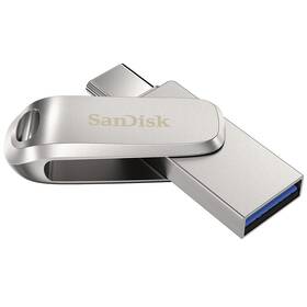 USB flashdisk SanDisk Ultra Dual Luxe 128GB USB/USB-C (SDDDC4-128G-G46) strieborný