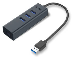 USB Hub i-tec USB 3.0 / 3x USB 3.0 + LAN (U3METALG3HUB) sivý