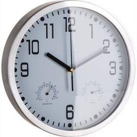 Nástenné hodiny HOME DECOR 25 cm strieborné/biele