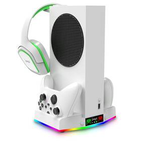 Dokovacia stanica iPega RGB stojan s chladením pre Xbox Series S + 2ks batérií (PG-XBS011S) biela