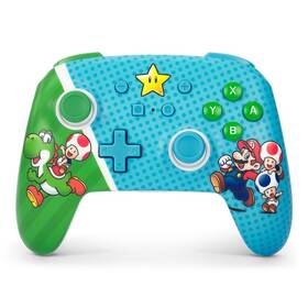 Gamepad PowerA Enhanced Wireless Controller - Nintendo Switch - Super Mario Super Star Friends (NSGP0260-01) modrý/zelený