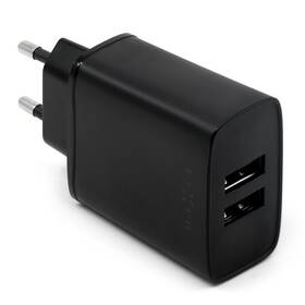 Nabíjačka do siete FIXED 2x USB, 15W Smart Rapid Charge (FIXC15-2U-BK) čierna