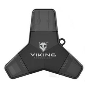 USB flashdisk Viking 64GB, USB/USB-C/Micro USB/Lightning (VUFII64B) čierny