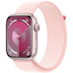 Inteligentné hodinky Apple Watch Series 9 GPS 45mm pouzdro z růžového hliníku - světle růžový provlékací sportovní řemínek (MR9J3QC/A)