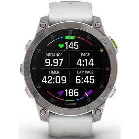 GPS hodinky Garmin epix Sapphire - Titan/White Silicone Band (010-02582-21)
