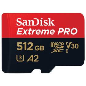 Pamäťová karta SanDisk Micro SDXC Extreme Pro 512GB UHS-I U3 (200R/140W) + adaptér (SDSQXCD-512G-GN6MA)