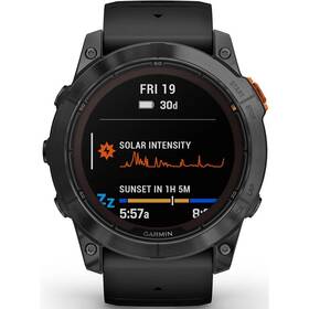 Inteligentné hodinky Garmin fenix 7X Pro Glass Solar -  Gray / Black Silicone Band (010-02778-01)