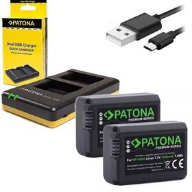 Nabíjačka PATONA Dual Quick pre Sony NP-FW50 + 2x batéria 1030mAh USB (PT1964B)