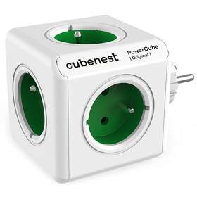 Rozbočovacie zásuvka CubeNest Powercube Original, 5x zásuvka (PC120GN) biela/zelená