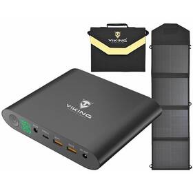 Powerbank Viking Smartech QC3.0 20000 mAh + solárny panel L60 (VSMT20L60) čierna