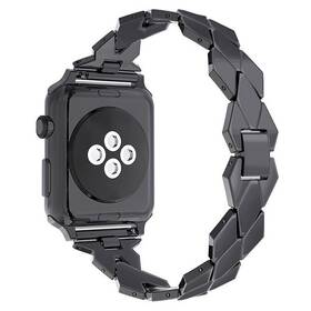 Remienok WG spade, kovový, na Apple Watch 38/40/41 mm + adapter (10649) čierny - zánovný - 24 mesiacov záruka